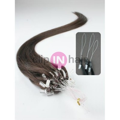 Vlasy pro metodu Micro Ring / Easy Loop / Easy Ring / Micro Loop 40cm – tmavě hnědé