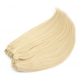 16 inch (40cm) Deluxe clip in human REMY hair - the lightest blonde