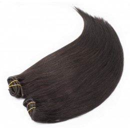 28 inch (70cm) Deluxe clip in human REMY hair - natural black