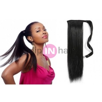 CLIP IN CULÍK 100% LIDSKÉ REMY VLASY 50CM - ČERNÝ