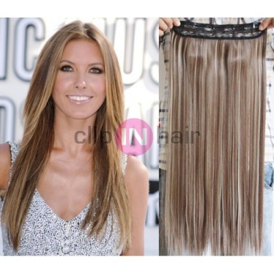 Clip in pás japonský kanekalon 63cm rovný – světlý melír