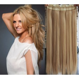 24 inches one piece full head 5 clips clip in kanekalon weft straight – light blonde / natural blonde